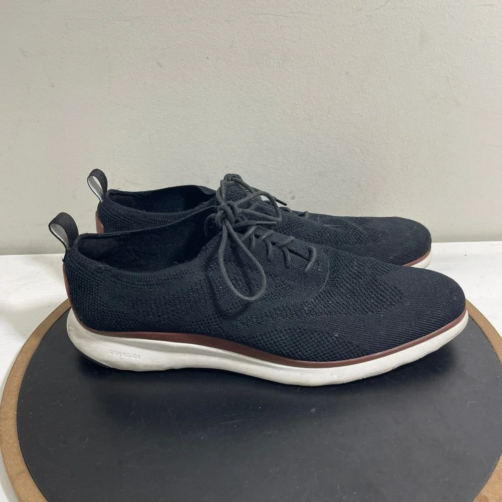 Cole Haan Original Grand Knit Oxford Men 11.5M Black Knit Casual‎ Shoes Casual